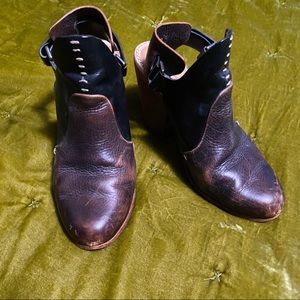 rag & bone heeled sling back leather mule 38